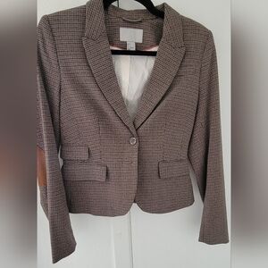 H&M Classic Brown Checkered Blazer